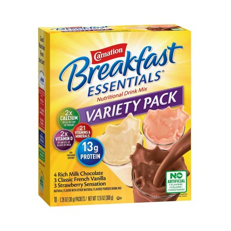CARNATION Breakfast Essentials Variety Oral Supplement, 1.26 oz. Individual Packet, PK 6 12371212